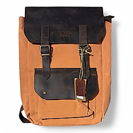 Old Cotton Vintage Kanvas Deri Su Geçirmez Unisex Laptop Bölmeli Okul Seyahat Kamp Sırt Çantası 31 cm X 44 cm