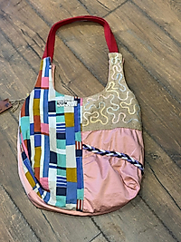 Old Cotton Vintage Renkli Salaş Etnik Orta Boy Günlük Kadın Kol Omuz Çantası 34 cm x 37 cm