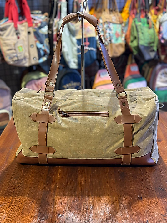 Old Cotton Kaliteli Kanvas Su Geçirmez Brooklyn Vintage Kanvas Deri Unisex Salaş Seyahat Çantası 50 Cm X 27 Cm