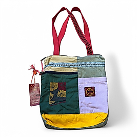 Old Cotton Cargo Vintage Renkli Etnik Orta Boy Günlük Kadın Kol Omuz Çantası 27CM x 33CM