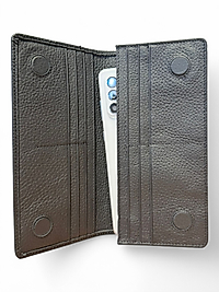 Hakiki Deri (Renk:Siyah) Unisex Cüzdan Telefon Bölmeli