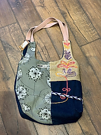 Old Cotton Vintage Renkli Salaş Etnik Orta Boy Günlük Kadın Kol Omuz Çantası 34 cm x 37 cm