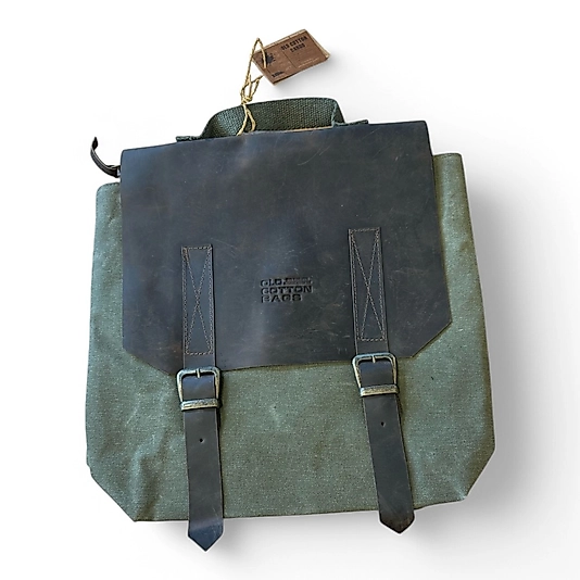 Old Cotton Vintage Kanvas Su Geçirmez Design Unisex Laptop Bölmeli Gezi Okul Seyahat Kamp Sırt Çantası 29x35cm