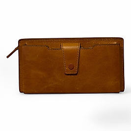 Hakiki Eskitme Deri (Renk:Camel) Unisex Cüzdan Telefon Bölmeli