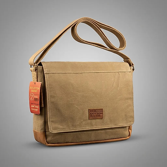 Old Cotton Kullanışlı, Çok Bölmeli, Çok Cepli, Tablet Notebook Çantası, Unisex, Vintage Kanvas Postacı Çantası