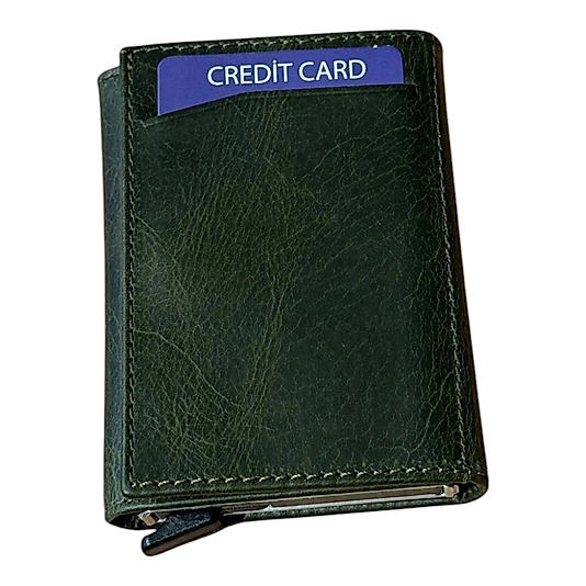 Hakiki Deri Mekanizmalı Kartlık Cüzdan