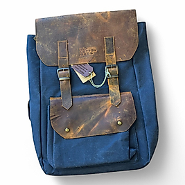 Old Cotton Vintage Kanvas Deri Su Geçirmez Unisex Laptop Bölmeli Okul Seyahat Kamp Sırt Çantası 31 cm X 44 cm