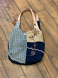 Old Cotton Vintage Renkli Salaş Etnik Orta Boy Günlük Kadın Kol Omuz Çantası 34 cm x 37 cm