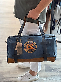 Old Cotton Kaliteli Kanvas Su Geçirmez Brooklyn Vintage Kanvas Deri Unisex Salaş Seyahat Çantası 50 Cm X 27 Cm