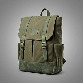 Old Cotton Vintage Kanvas Deri Su Geçirmez Unisex Laptop Bölmeli Okul Seyahat Kamp Sırt Çantası 35 cm X 40 cm