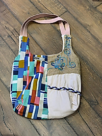 Old Cotton Vintage Renkli Salaş Etnik Orta Boy Günlük Kadın Kol Omuz Çantası 34 cm x 37 cm