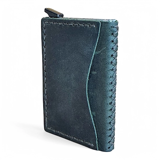 Metal Mekanizmalı El İşçiliği Deri Kartlık