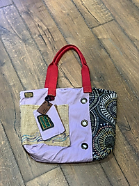 Old Cotton Vintage Salaş Çok Renkli Orta Boy Günlük Seyahat Gezi Omuz Çantası 36cmx34cm