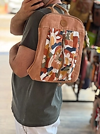 Old Cotton Vintage Kanvas  (Su Geçirmez) Unisex Seyahat Kamp Sırt Çantası 38 cm X 30 cm