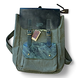 Old Cotton Vintage Kanvas Deri Su Geçirmez Unisex Laptop Bölmeli Okul Seyahat Kamp Sırt Çantası 31 cm X 44 cm