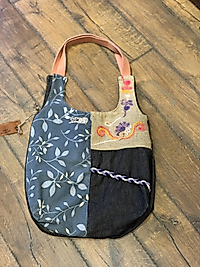 Old Cotton Vintage Renkli Salaş Etnik Orta Boy Günlük Kadın Kol Omuz Çantası 34 cm x 37 cm