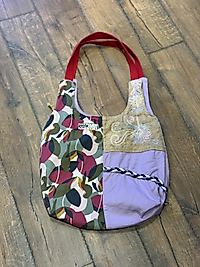 Old Cotton Vintage Renkli Salaş Etnik Orta Boy Günlük Kadın Kol Omuz Çantası 34 cm x 37 cm