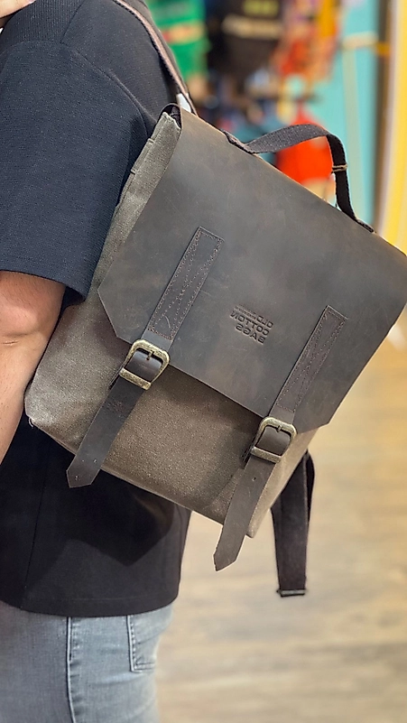 Old Cotton Vintage Kanvas Su Geçirmez Design Unisex Laptop Bölmeli Gezi Okul Seyahat Kamp Sırt Çantası 29x35cm