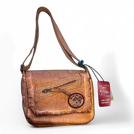 Old Cotton Vintage Küçük Salaş Unisex Günlük Çapraz Postacı Çantası S Boy 26x20cm