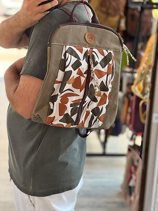 Old Cotton Vintage Kanvas  (Su Geçirmez) Unisex Seyahat Kamp Sırt Çantası 38 cm X 30 cm