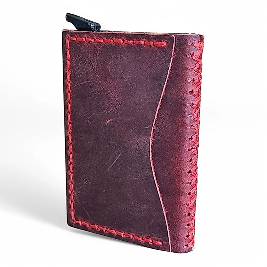 Metal Mekanizmalı El İşçiliği Deri Kartlık